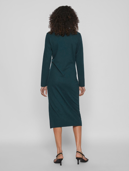 Vila Dunkelgrünes Basic-Midikleid für Damen VILA Armerone