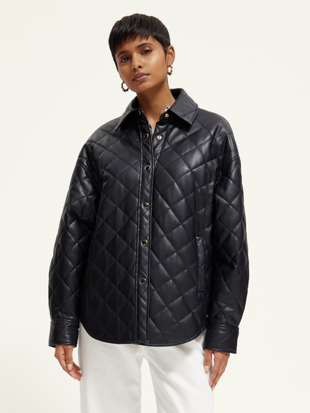 Scotch & Soda Schwarze Damen Lederjacke Scotch & Soda