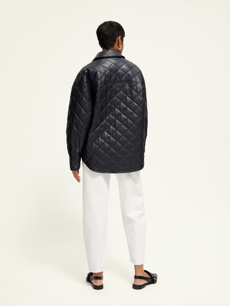Scotch & Soda Schwarze Damen Lederjacke Scotch & Soda