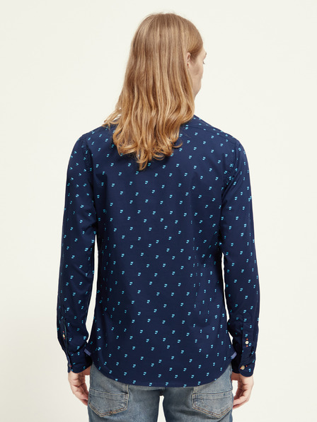 Scotch & Soda Dunkelblau gemustertes Herrenhemd Scotch & Soda