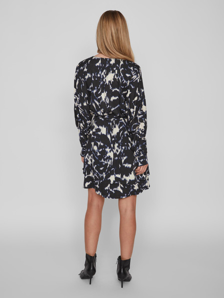 Vila Schwarzes gemustertes Wickelkleid für Damen VILA Daya