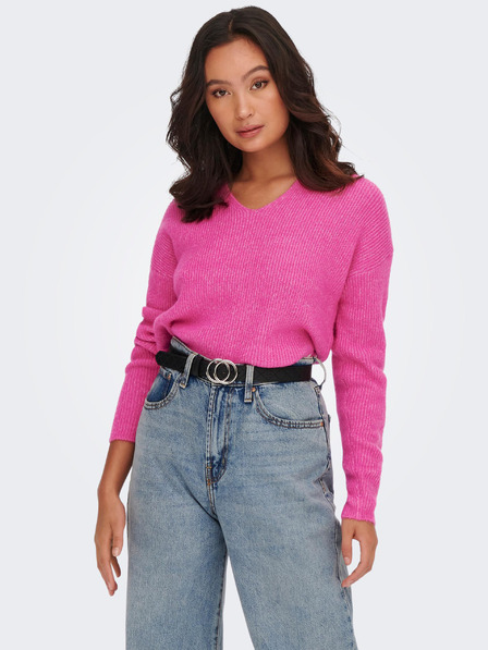 ONLY Rosa gerippter Damenpullover ONLY Camilla