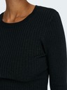 ONLY Schwarz Damen Cropped Rippstrick Pullover ONLY Karol