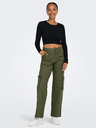 ONLY Schwarz Damen Cropped Rippstrick Pullover ONLY Karol