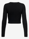 ONLY Schwarz Damen Cropped Rippstrick Pullover ONLY Karol
