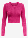 ONLY Dunkelrosa Damen Cropped Rippstrick Pullover ONLY Karol