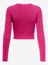 ONLY Dunkelrosa Damen Cropped Rippstrick Pullover ONLY Karol