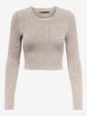 ONLY Beige Damen Cropped Rippstrick Pullover ONLY Karol