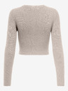 ONLY Beige Damen Cropped Rippstrick Pullover ONLY Karol