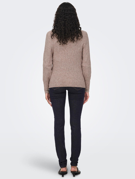 ONLY Beigefarbene gestreifte Damen-Strickjacke ONLY Atia