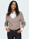 ONLY Beigefarbene gestreifte Damen-Strickjacke ONLY Atia