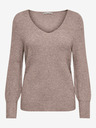 ONLY Beigefarbene gestreifte Damen-Strickjacke ONLY Atia