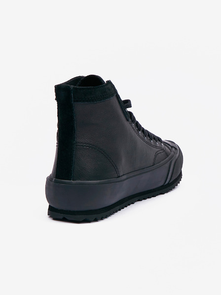 Diesel Schwarze Damen Leder Knöchel Turnschuhe Diesel Principia