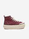 Diesel Diesel Hanami burgunderfarbene Damen-Sneakers mit Plateausohle