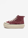 Diesel Diesel Hanami burgunderfarbene Damen-Sneakers mit Plateausohle
