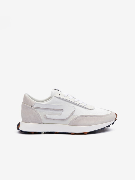 Diesel Beigefarbene und weiße Herren-Sneakers mit Wildlederdetails Diesel Racer