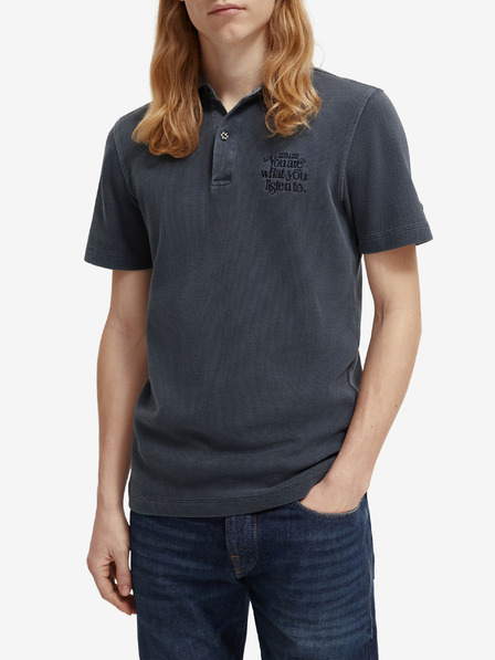 Scotch & Soda Dunkelblaues Herren-Polohemd Scotch & Soda Garment Dye