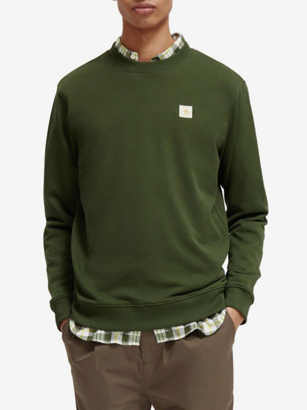 Scotch & Soda Dunkelgrünes Herren-Sweatshirt Scotch & Soda Essentials