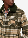 Scotch & Soda Grünes und beiges Herren-Wollmischhemd Jacke Scotch & Soda Teddy