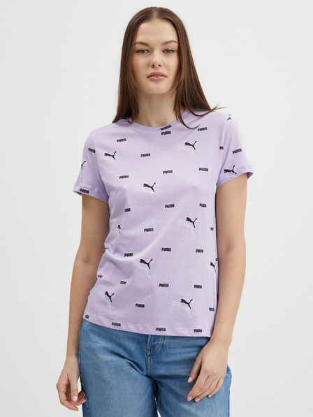 Puma Hellviolettes Puma Logo Power T-Shirt für Frauen