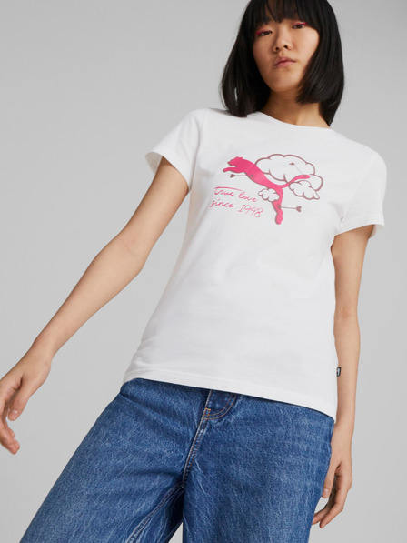 Puma Weißes Damen-T-Shirt Puma Graphics Valentine