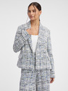 Orsay Blaue und cremefarbene zweireihige Tweed-Jacke Damen ORSAY