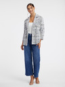 Orsay Blaue und cremefarbene Damen-Tweedjacke ORSAY