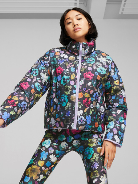 Puma Lila und schwarze Damen-Wendejacke Puma x Liberty