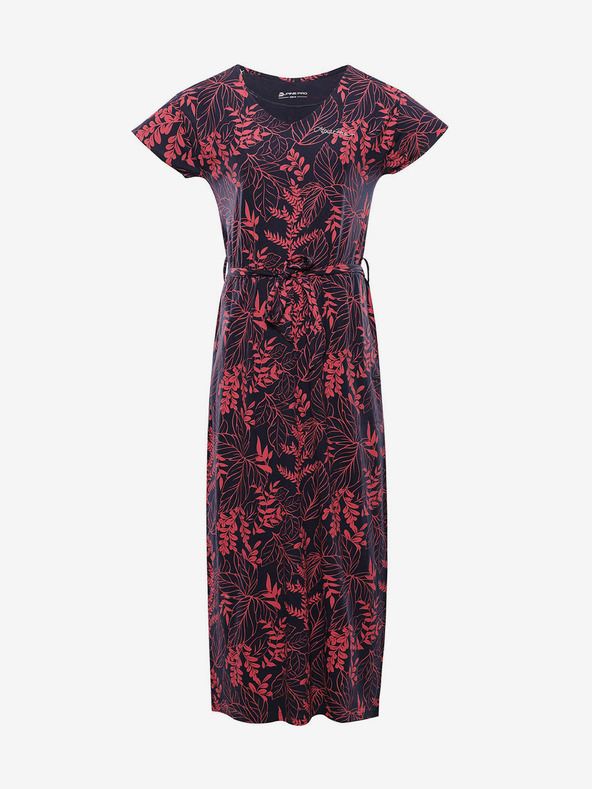 ALPINE PRO Rot-blaues geblümtes Damenkleid ALPINE PRO FANERA