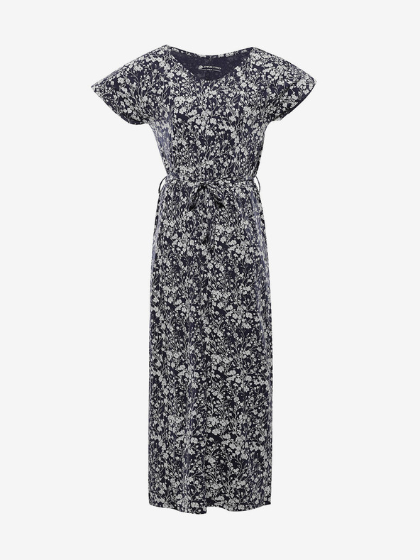 ALPINE PRO Weiß-blaues geblümtes Kleid für Damen ALPINE PRO FANERA