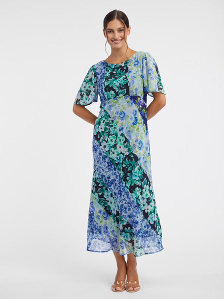 Orsay Blaues geblümtes Damen-Midikleid ORSAY