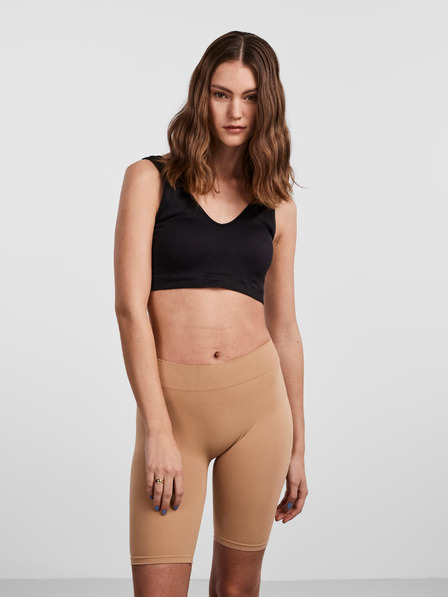 Pieces Beige kurze Leggings Pieces London Shorts