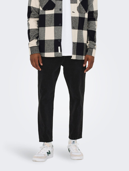 ONLY & SONS Schwarze, verkürzte, gerade geschnittene Jeans von ONLY & SONS Avi