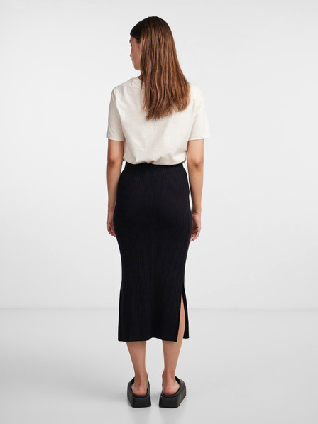 Pieces Schwarzer Damen Pullover Midirock Pieces Crista