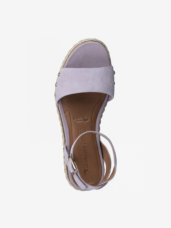 Tamaris Hellviolette Damen Ledersandalen Tamaris