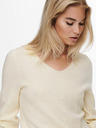 ONLY Cremefarbener gerippter Basic-Pullover ONLY Latia