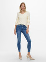 ONLY Cremefarbener gerippter Basic-Pullover ONLY Latia