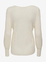 ONLY Cremefarbener gerippter Basic-Pullover ONLY Latia