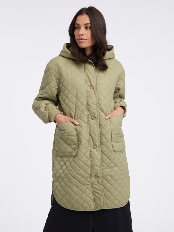 Pieces Khakifarbener leichter Damen-Steppmantel Pieces Jaylah