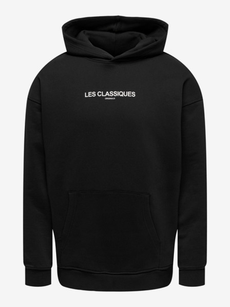 ONLY & SONS Schwarzer Herren-Kapuzenpullover ONLY & SONS Les