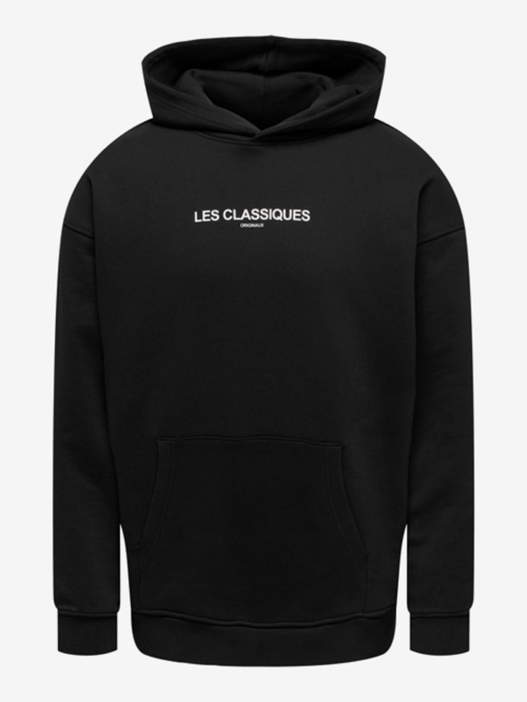 ONLY & SONS Schwarzer Herren-Kapuzenpullover ONLY & SONS Les