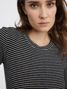 Noisy May Schwarzes gestreiftes langärmeliges Damen-T-Shirt Noisy May Posy