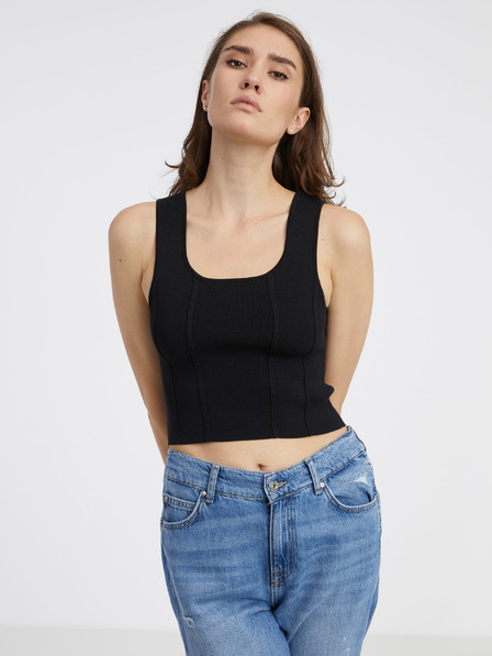 Noisy May Schwarzes Damen-Crop-Top aus Wollmischung Noisy May Haisley