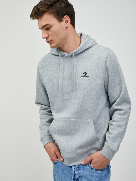 Converse Hellgrauer Unisex-Kapuzenpulli Converse gestromt