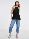 ONLY Schwarzes gemustertes Damen-Strick-Tanktop ONLY Freja