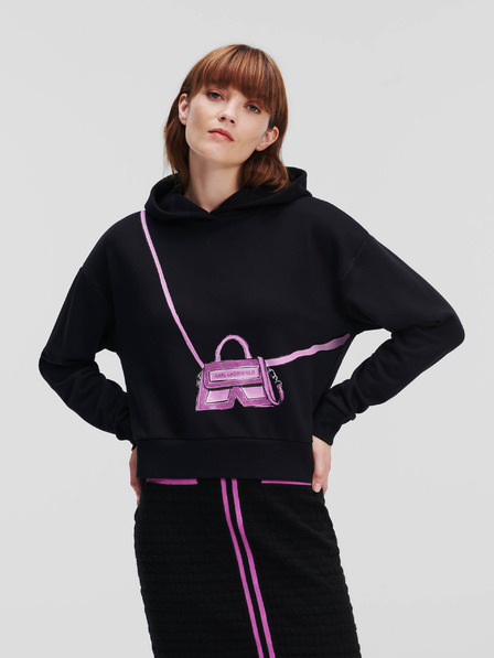 Karl Lagerfeld Schwarzer Damen-Kapuzenpullover KARL LAGERFELD