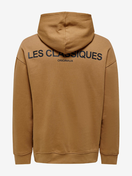 ONLY & SONS Brauner Herren-Kapuzenpullover ONLY & SONS Les
