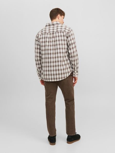 Jack & Jones Weißes und braunes Jack & Jones Gracia Herren-Karohemd