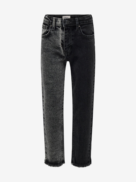 ONLY Graue und schwarze Straight Fit-Jeans für Mädchen ONLY Calla
