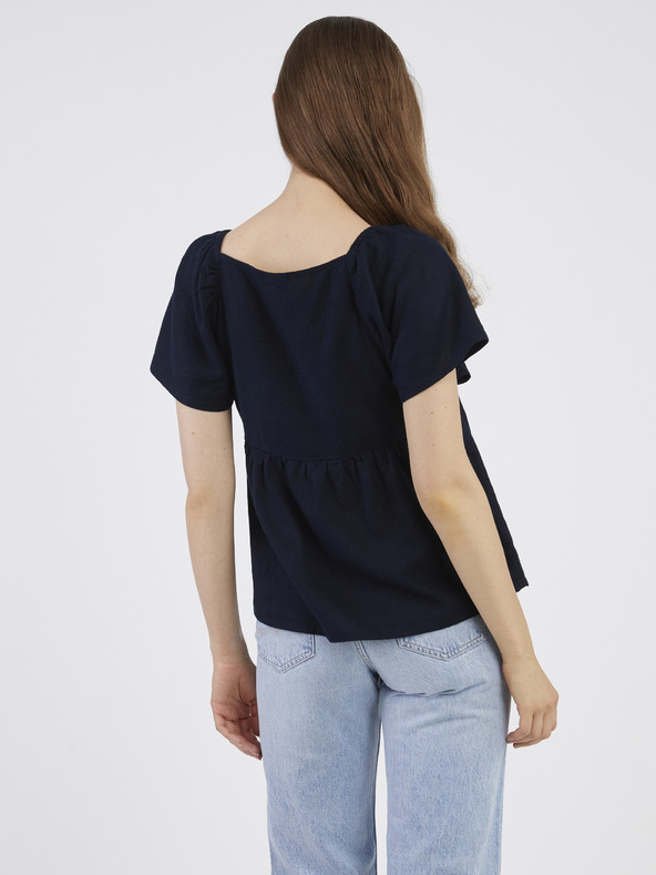 Jacqueline de Yong Dunkelblaues Damen Leinen-Top JDY Say